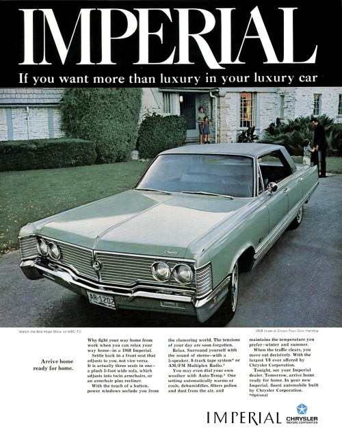 1968 Imperial Lebaron Crown Coupe Hardtop Convertible Sedan Sales Brochure 