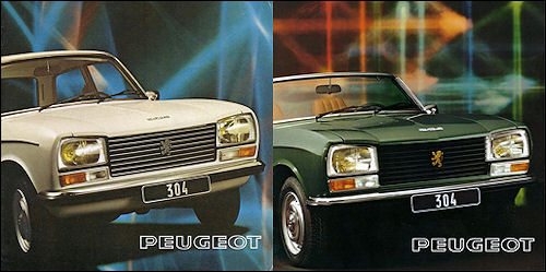 204/ 304 /504 /604  gamme 1975-76 coupé cabriolet PEUGEOT catalogue gamme 104 